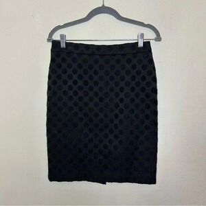 Ann Taylor Black on Black Polka Dot Skirt Size 4 Petite